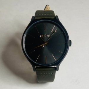 Nixon Clique Leather 38mm Black Fatigue